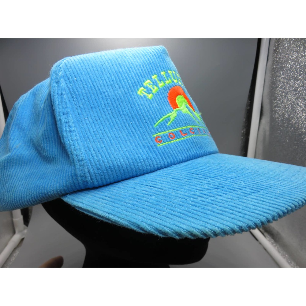 Vintage Corduroy Baseball Snapback Hat Telluride Colorado Yupoong Korea Mint - Picture 7 of 13